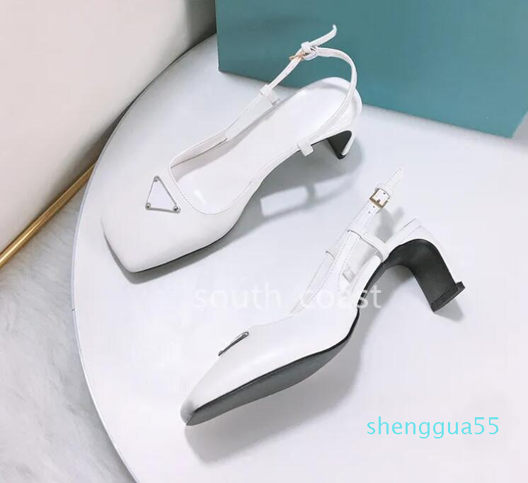 

Designer Dress Shoes Luxury ladies Sandals for women Brushed Leather Square Toe Heeled Low Heel with box party office high heels mid-heel Fashion Slippers Women Shoe, 01-black logo plaque