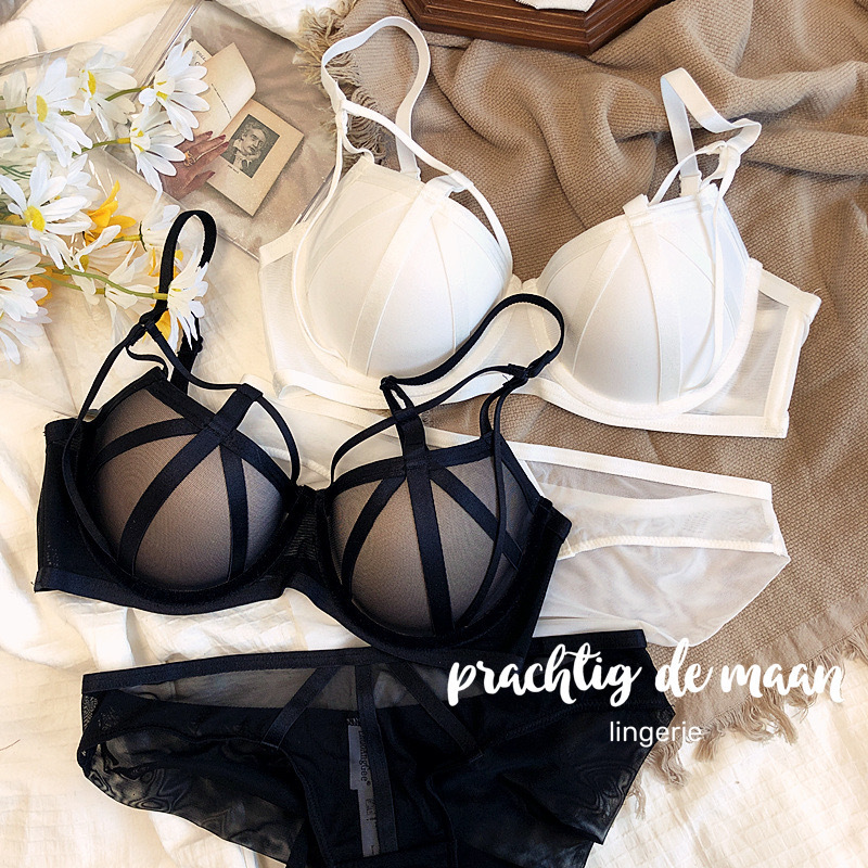 

Bras Sets Fashion Red Hollow Out Bra And Set Pure Color Sexy Lingerie Deep V Push Up Brassiere Lace Women Underwear Plus Size C D 230311, White