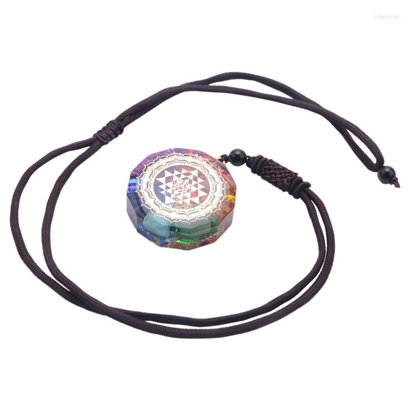 

Chains Orgonite Pendant Sri Yantra Necklace Sacred Geometry Chakra Energy Meditation And Prayer