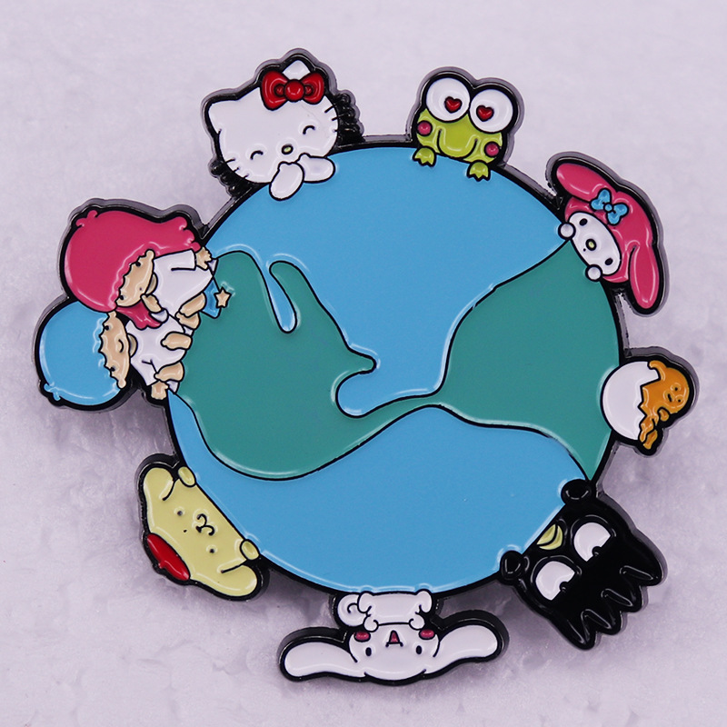 

kuromi brooch Cute Anime Movies Games Hard Enamel Pins Collect Metal Cartoon Brooch Backpack Hat Bag Collar Lapel Badges, As picture