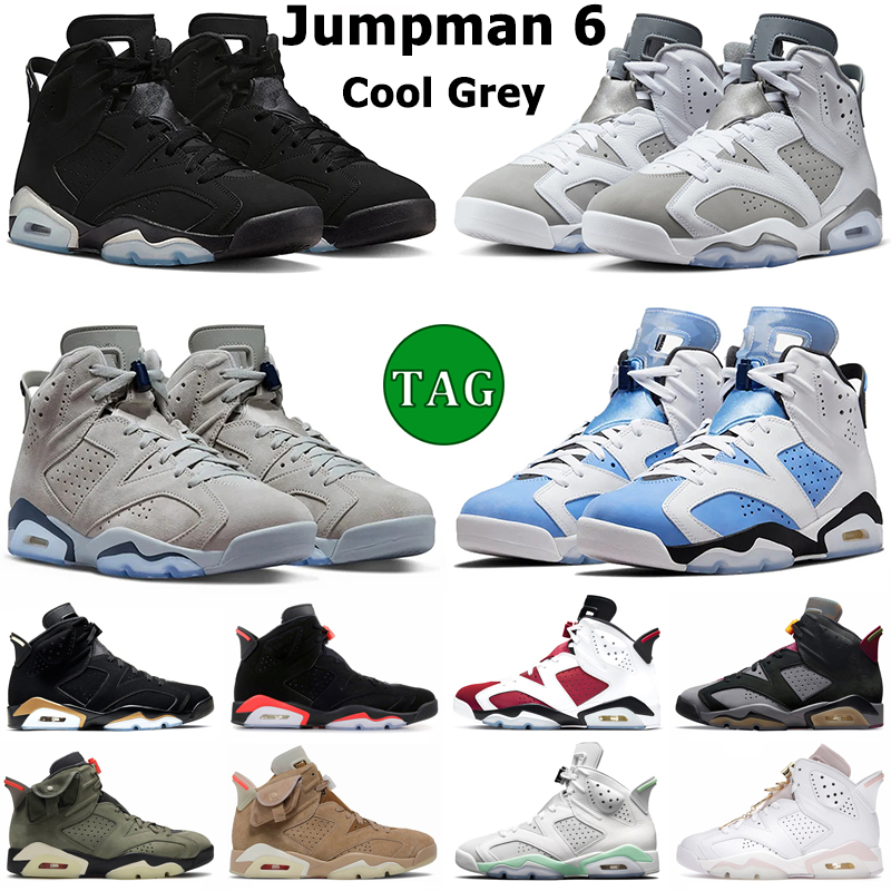 

2023 new jumpmans 6 6s basketball shoes men women Cool Grey Chrome Metallic Silver UNC White Black Infrared Bordeaux Georgetown mens trainers sports sneakers, 17