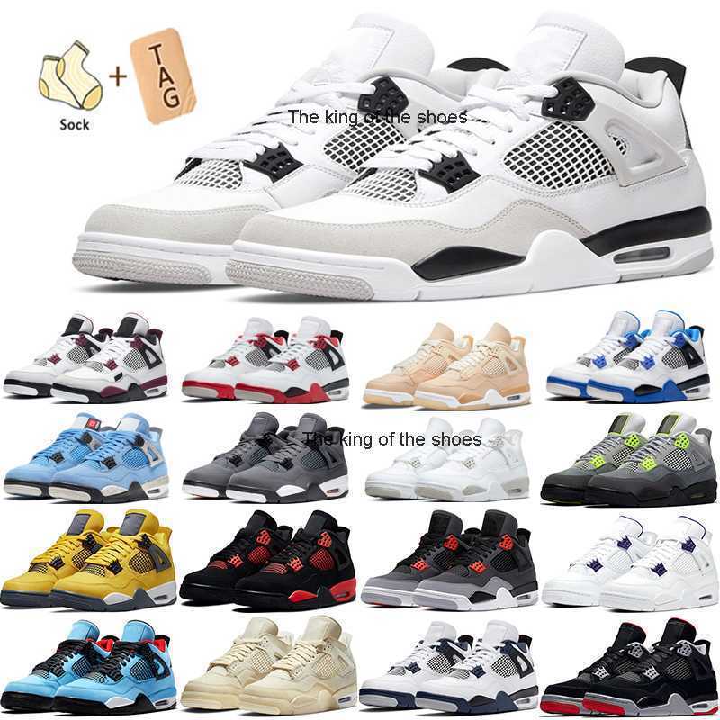 

J4S OGJ4s OG2023 OG Top quality Jumpman 4 4s Basketball Shoes black cat University Blue white Oreo Sail Red Thunder metallic purple green Grey Shimmer