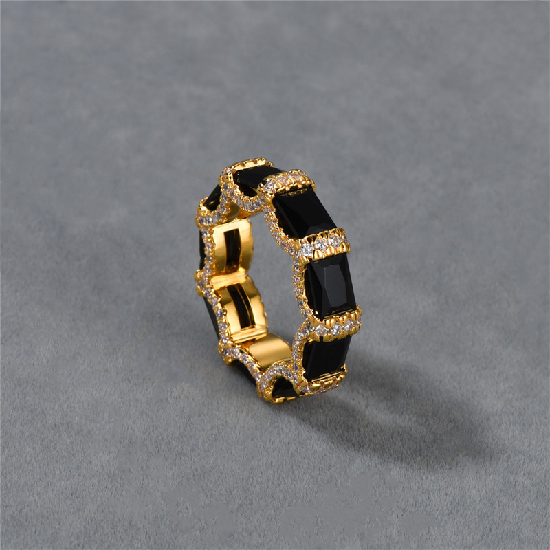 Bague Vintage en laiton plaqué or et diamant de haute qualité, Design de Niche tendance, personnalité légère pour hommes et femmes 316y