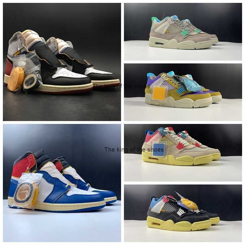 

J4s OG2023 OG Union LA Basketball Shoes Jumpman 1 1S 4 4s Desert Moss Taupe Haze Guava Ice Storm Blue Varsity Red Man UN OG Real Leather Outdoor, Top quality with oeiginal logo