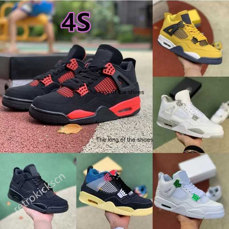 

2023OG J4s OG2023 OG Lightning Red Thunder 4 4s Basketball Shoes Jumpman University Blue Mens Black Cement Cat Jorden Cream Sail White Oreo Bred Pine, # 5