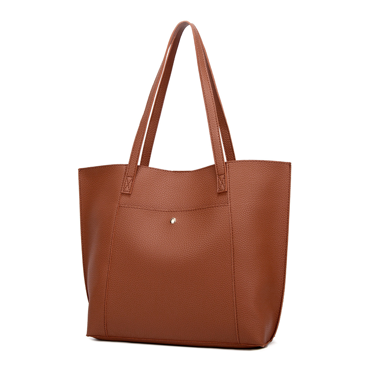

Fashion versatile shopping bag Women's handbag Solid PU shoulder bag, Black