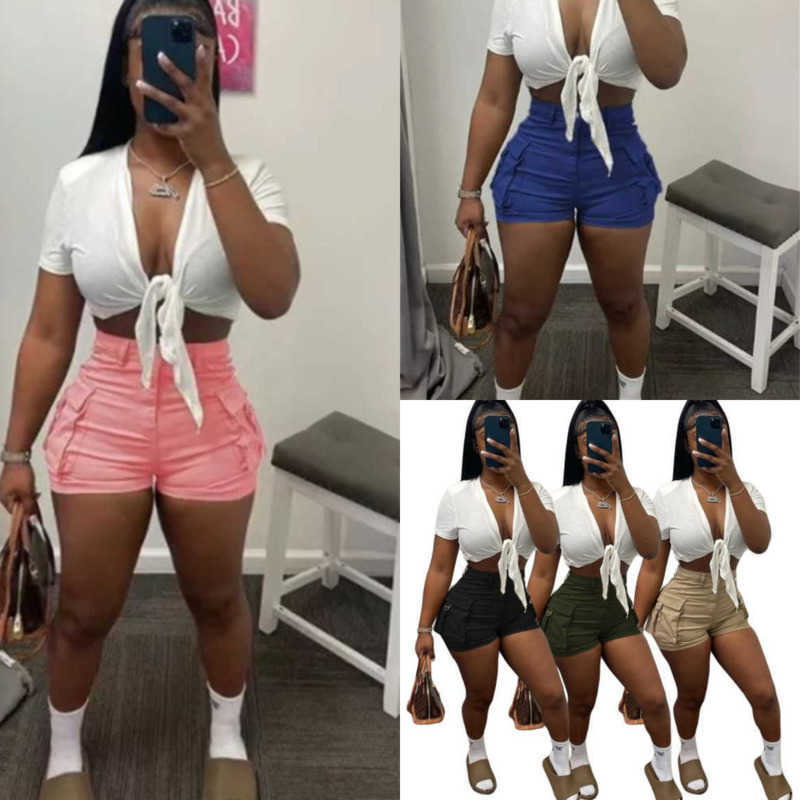 

Summer Women Clothing Casual Skinny Shorts Pants Fashion Street Pat Straight Barrel High Waist Thin Solid Color Shorts Go For A Walk, Olive