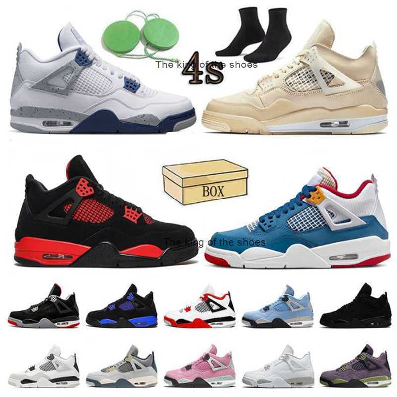 

J4S OGJ4s OG2023 OG Basketball Shoes 4 Jumpman 4s Midnight Navy Military Black Canvas Fire Red Thunder Violet Ore Canyou Purple White Oreo Men Women, 19