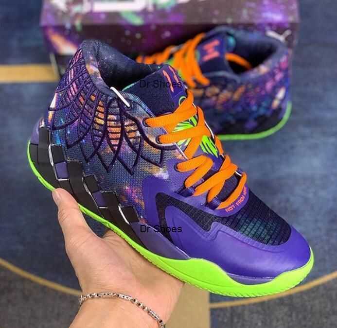 

MB1 Rick and Morty Basketball Shoes LaMelo Ball Shoe Queen City Black Blast Buzz City LO UFO Not From Here Rock Ridge Red Sport Trainner, 09