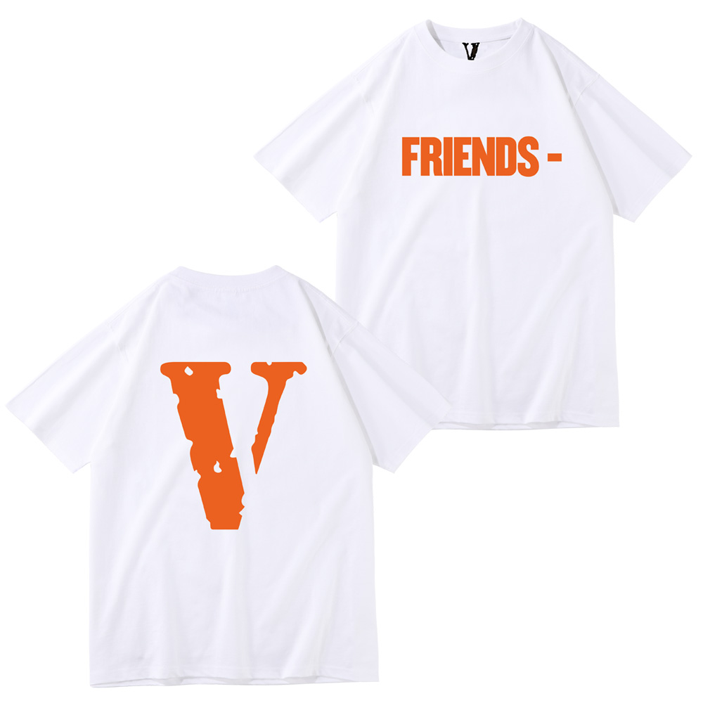 

VLONE Summer Men's "V" Letter T-shirt Fashion Trend Hip-Hop Leisure Brand Top Men's Luxury Clothing Street Sweatshirt Top Quality 100%Cotton Short Sleeve, Purple