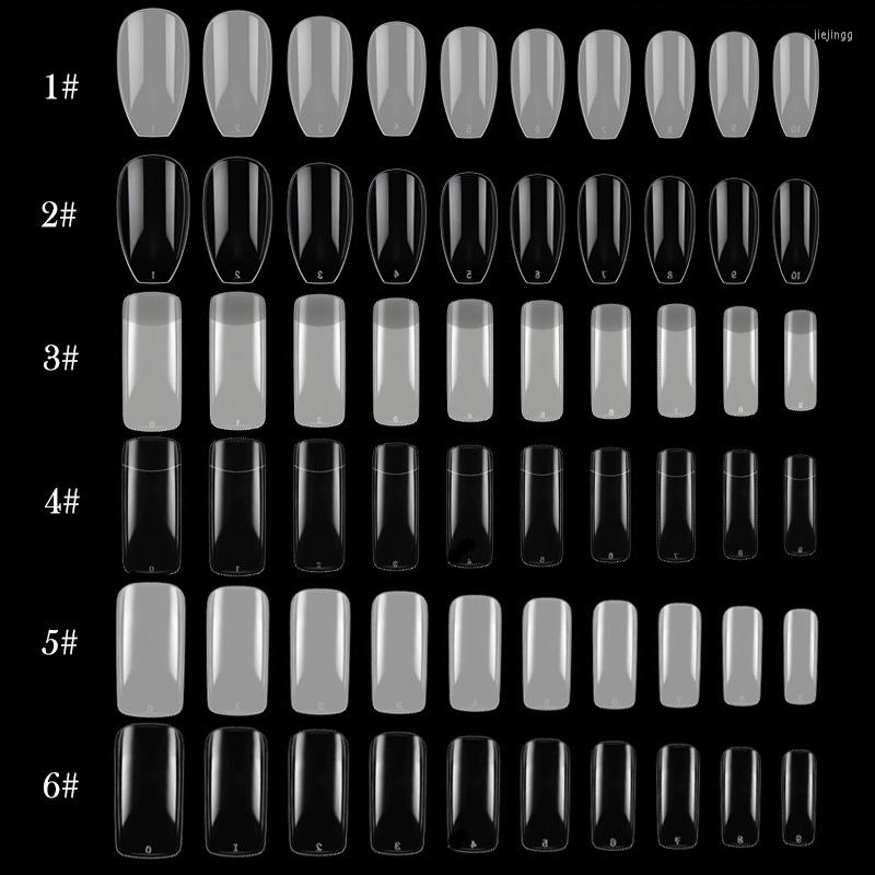 

False Nails 500/600 Pcs Long Ballerina Full Half French Nail Tips Acrylic Press On Fake Coffin DIY Salon Tools Manicure, Half white