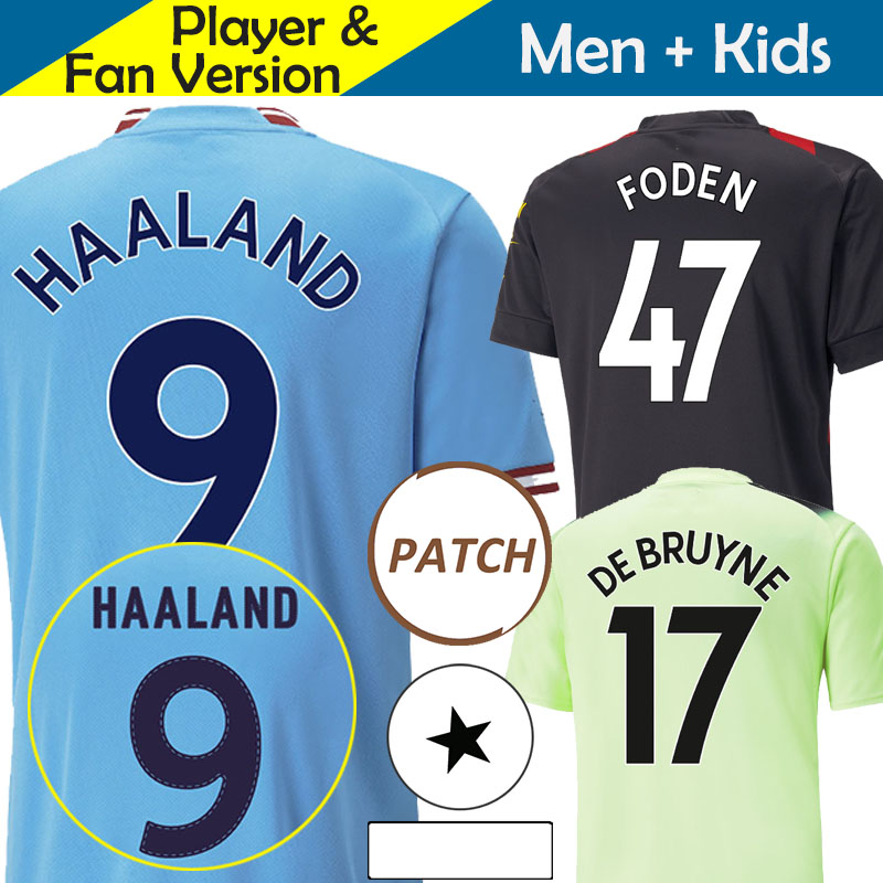 

HAALAND Mans Cities 23/24 Soccer Jerseys Kid Kit Training DE BRUYNE FODEN 93 20 New Year Special 2023 Manchesters Football Shirt Home Away 3rd 22/23 Women GREALISH RODRI, Kids 3rd