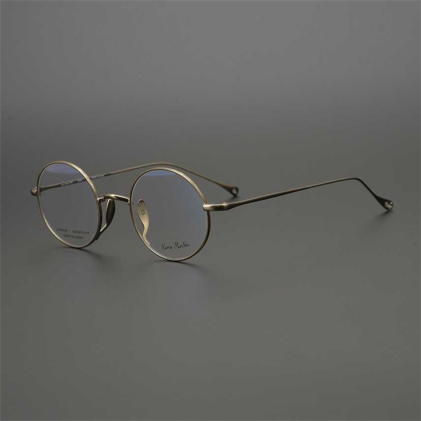 

Sunglasses 2023 new Classic old bronze high-grade round with full myopia literature art pure titanium glasses frame for men and women