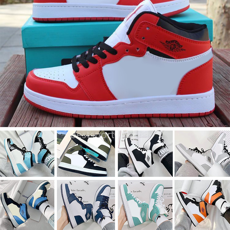 

Pine Green Black 1s Basket ball shoes Jump man 1 Bloodline Men Designer Sneakers Fearless Obsidian UNC Patent gold blue toe top Trainers B1, Color 16