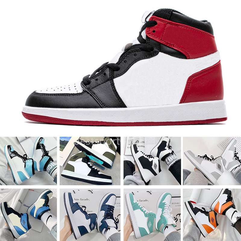 

Jumpman 1s Outdoor shoes University Blue Dark Mocha UNC Light Smoke Grey Hyper Chicago bred royal Silver Toe Shadow Twist men women 36-48 B1, Color 3