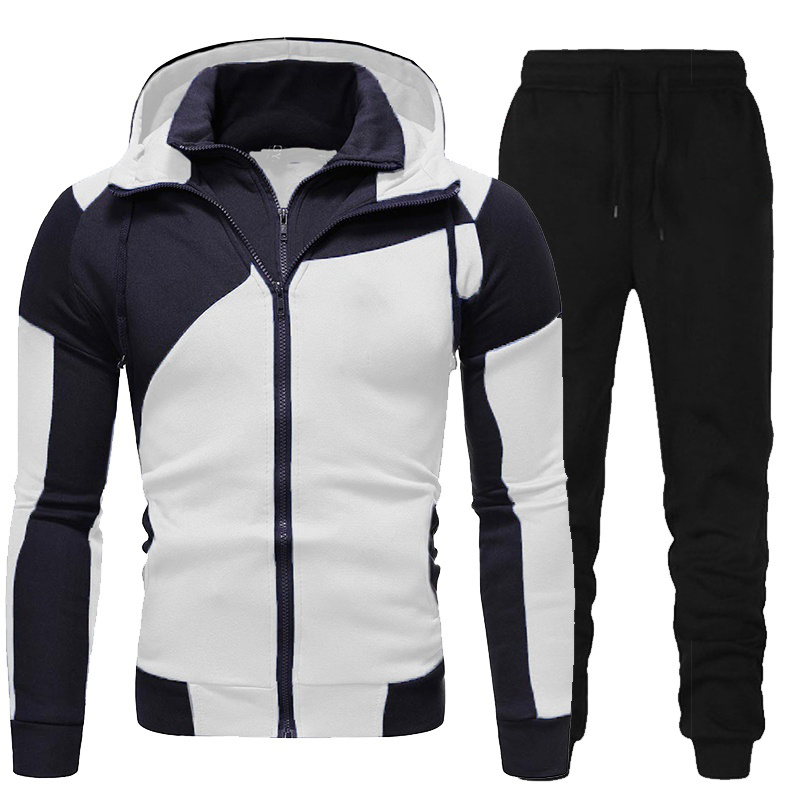 

Men's Tracksuits Men Tracksuits Set Spring Autumn Long Sleeve Hoodie Zipper Jogging Trouser Patchwork Fitness Run Suit Casual Clothing Sportswear 230313, Black pants