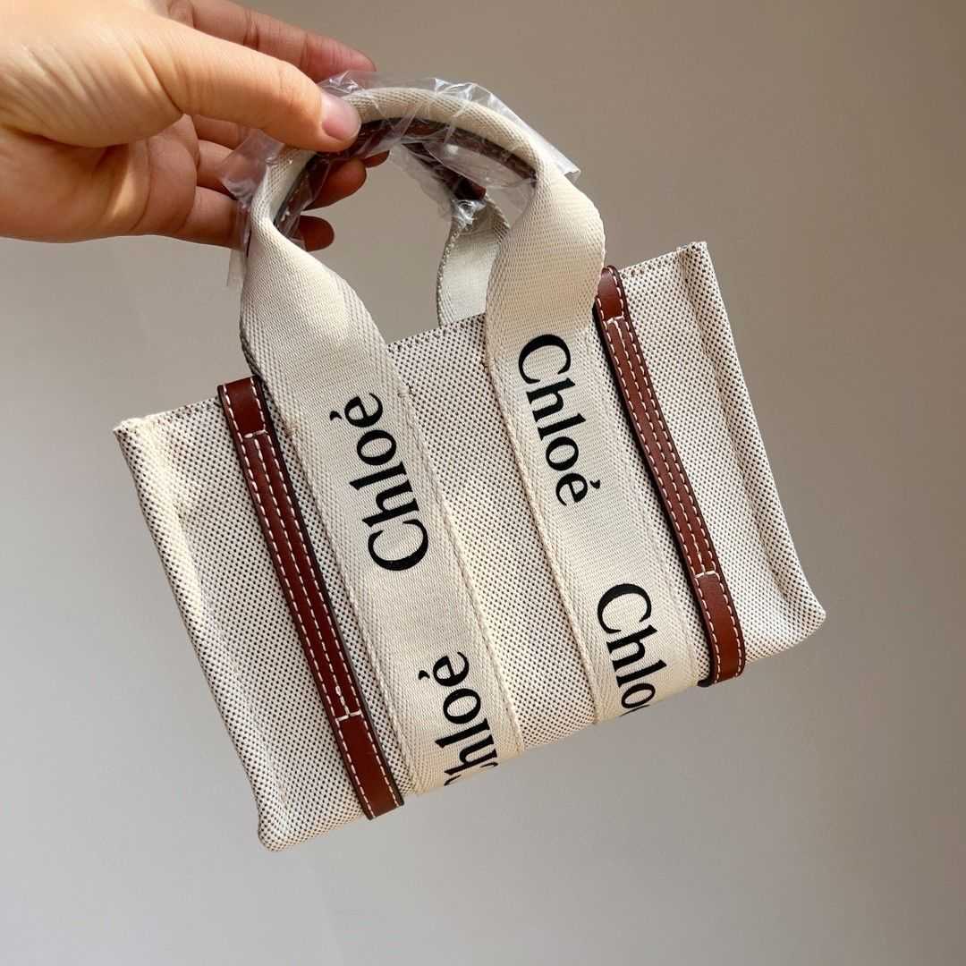 

woody Designer Tote Bag Three-in-one Inspection! Genuine New French Canvas Bill High-end Star Style of Lading Shoulder Messenger HRQU