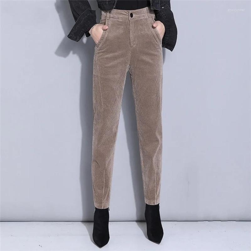 

Women' Pants Autumn Women Corduroy 2023 Fashion High Waist Harem Female Winter Casual Trousers Loose Ladies, Black