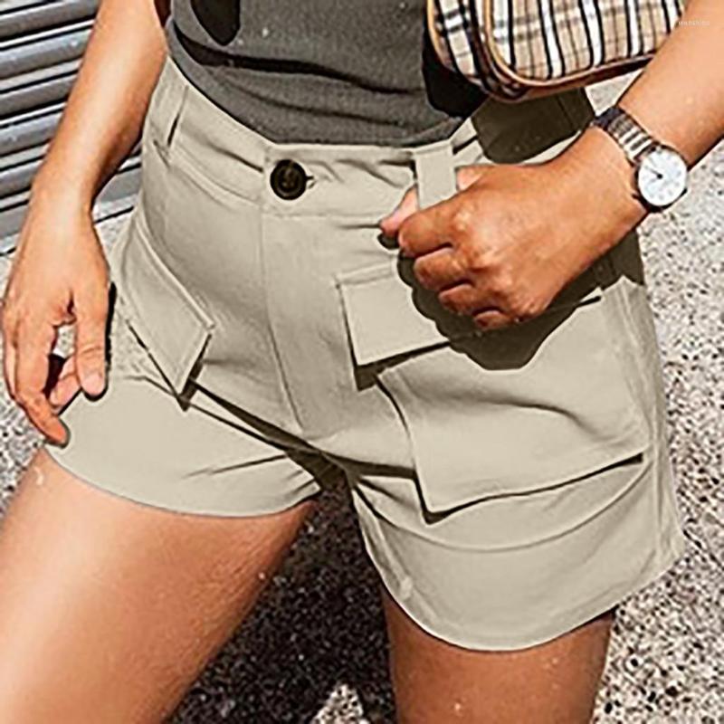 

Women's Shorts Stylish Bar Summer Trendy Women Plus Size Loose Short Casual Pockets Beach High Waist Button Fly Feminino 2023, Blue