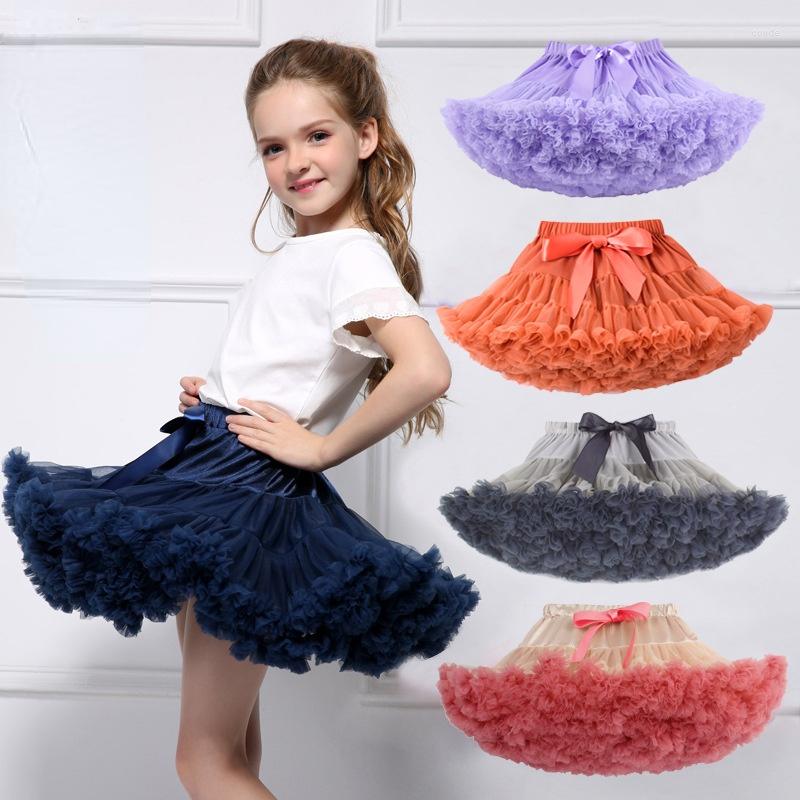 

Stage Wear Girl Elastic Waist Chiffon Petticoat Fluffy Ballet Tulle Princess Skirt Children Party Birthday Gift Cosplay Halloween Costume, 12