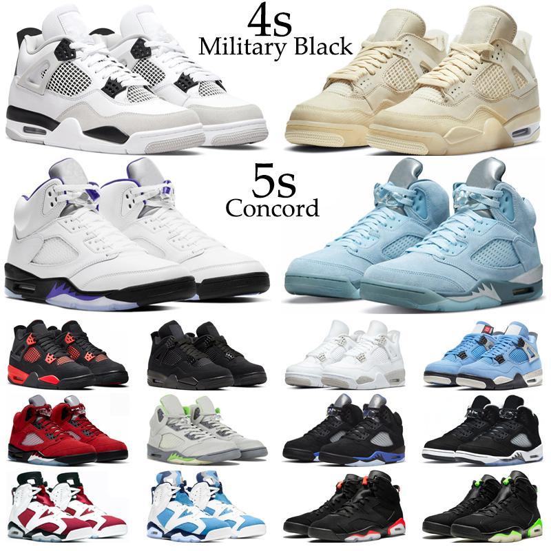 

Jumpman 5 Basketball Shoes Men Women 5s Concord Green Bean Racer Blue 4s Military Black Red Thunder 6s UNC 11s Cool Grey Mens Trainers xAU, #42