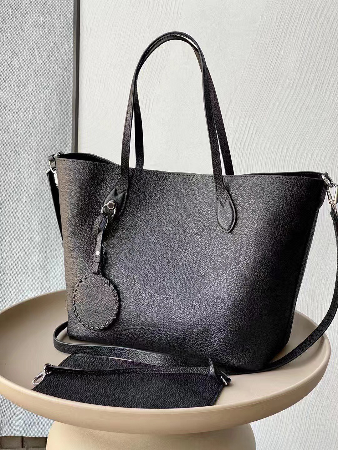 

women Blossom Tote Bag Handbag Purse Genuine Leather Large Casual Hobo Wallet Clutch shopping bags M21851 M21852, Beige