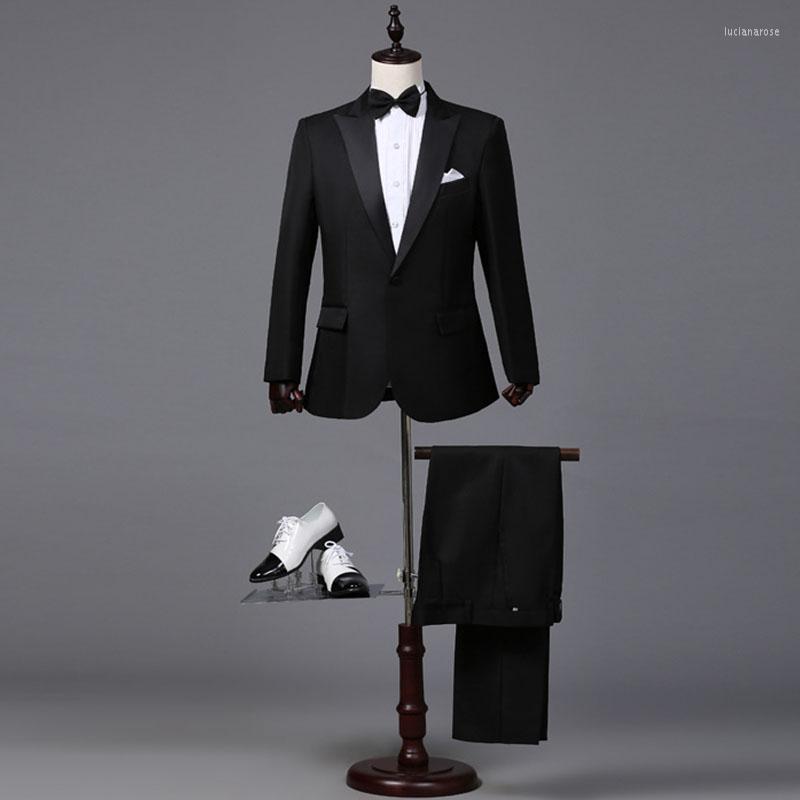 

Men's Suits Mens Sets Jacket With Pants Men Slim Single Button Business Casual Suit Wedding Party Dress Prom Tuxedo Costume Homme, White