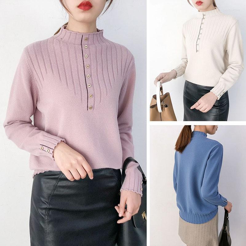 

Women's Sweaters Autumn Women Knitted Solid Color Warm Pullovers Long Sleeve Ladies Jumpers