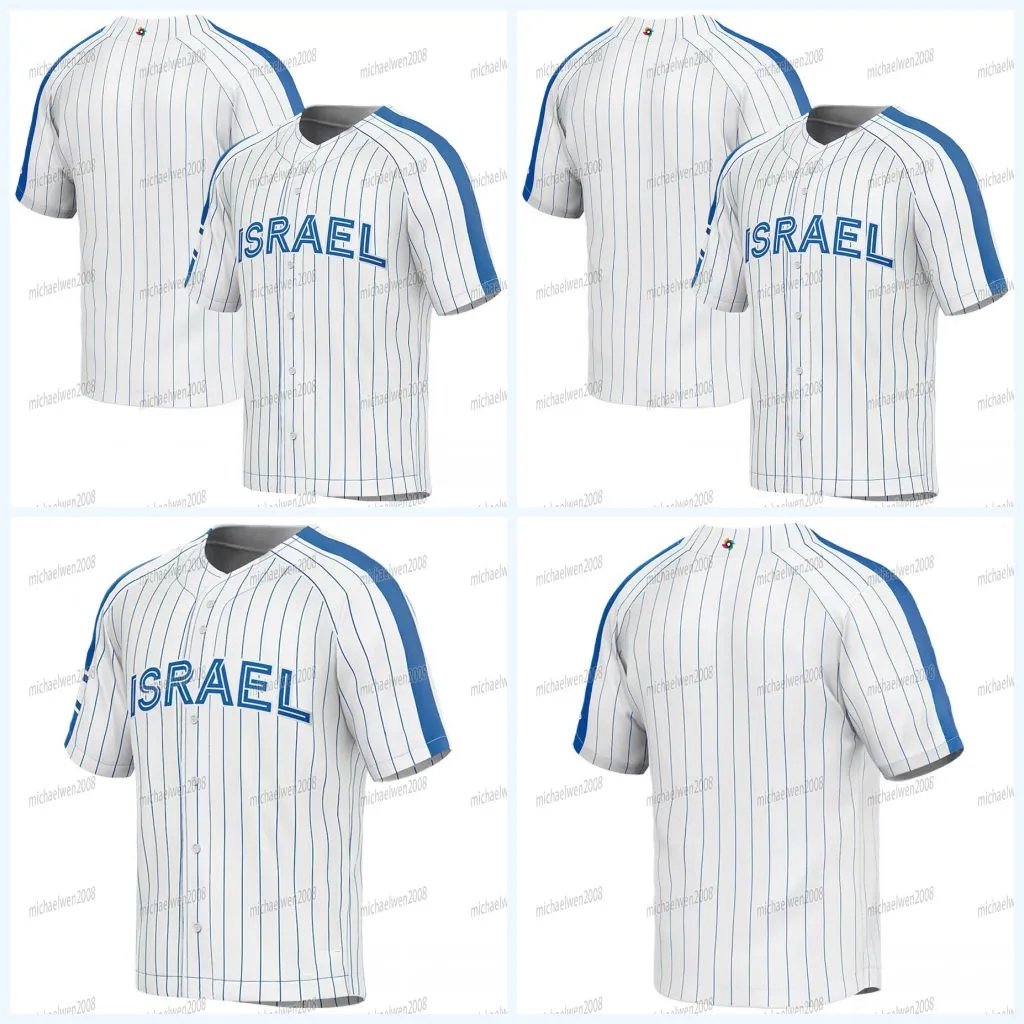 

CUSTOM Team Israel 2023 World Baseball Classic Jersey WBC Joc Pederson Alex Dickerson Danny Valencia Matt Mervis Noah Mendlinger Ty Kelly Ga, 2023 white