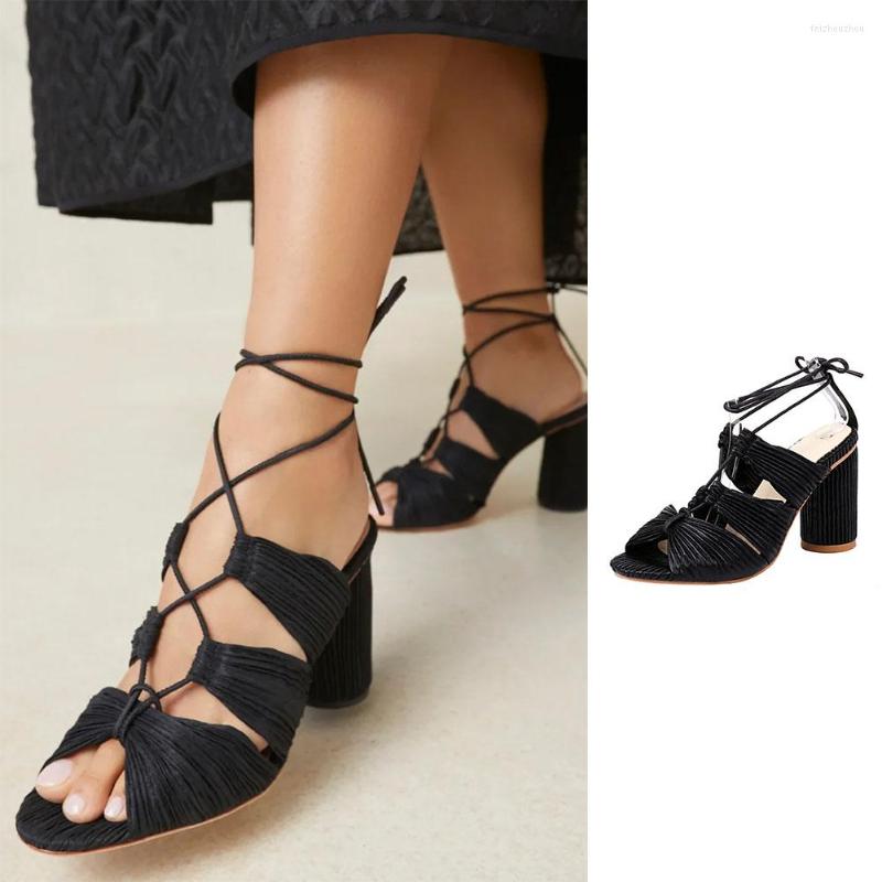 

Sandals 2023 Brand Designer Elegant Dance Party Women's Chunky High Heels Prom Wedding Shoes For Woman Big Size Female, Green