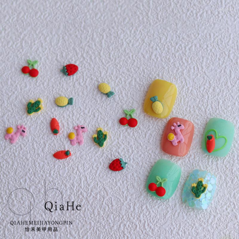 

Nail Art Decorations 10pcs Fruit Charms Cute Straberry Cherry Pineapple Horse Designer For Decoration DIY Resin Kawaii Accessory