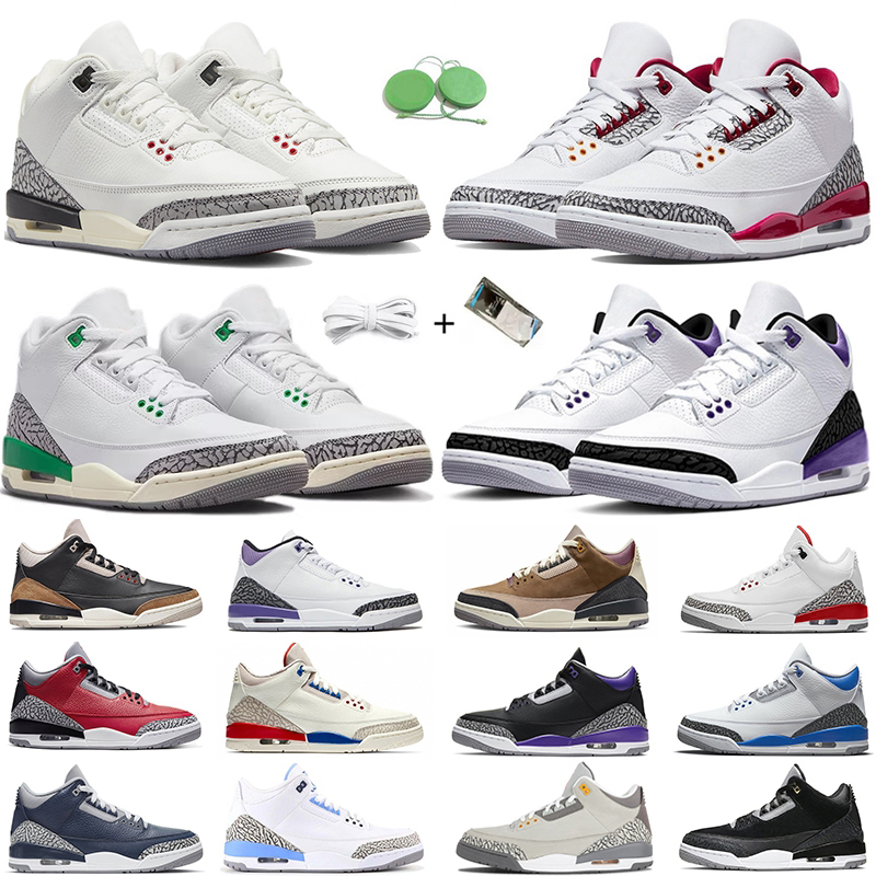 

Mens 3 Jumpman 3s Basketball Shoes Luck Green White-cement Reimagined Fire Red Muslin Mars Stone Court Purple Unc Black Cat Fragment Men Women Trainer Sports Sneakers, Color#37