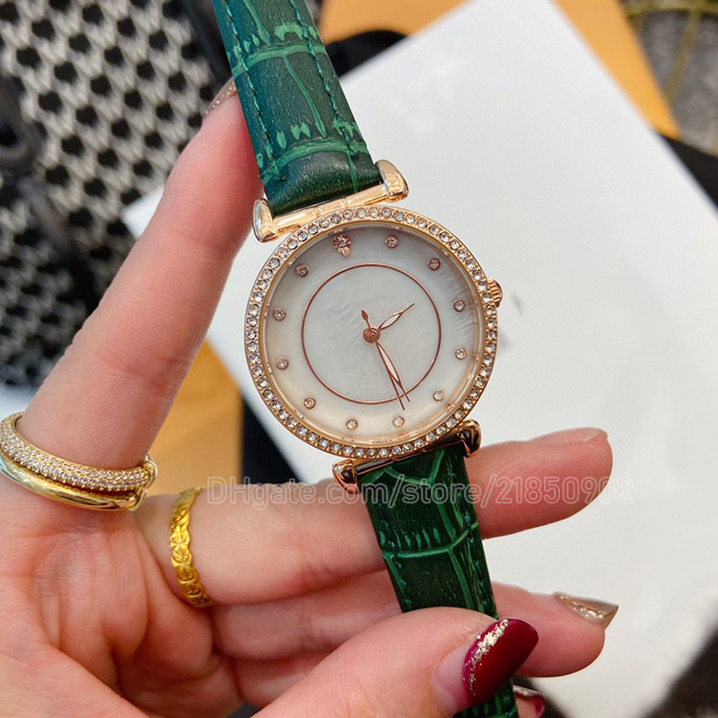 

Women Channel Watch for Ladies and Girls Woman Quartz Watches Favorite Designer Wristwatch 38mm Red Crocodile Leather Strap Round Diamonds Pink Gold Bezel Watchs, Color 6