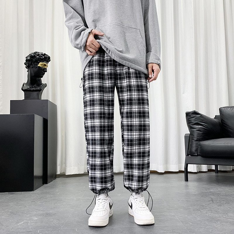 

Men s Pants Summer Lightweight Plaid Hip Hop Oversized Casual Korean Harem Sweatpants Harajuku Fashion Streetwear Jogger 230313, Dark grey