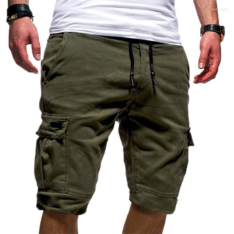 

Men's Shorts 2023 Summer Men Green Cargo Bermudas Male Flap Pockets Jogger Casual Working Army Tactical, Khaki