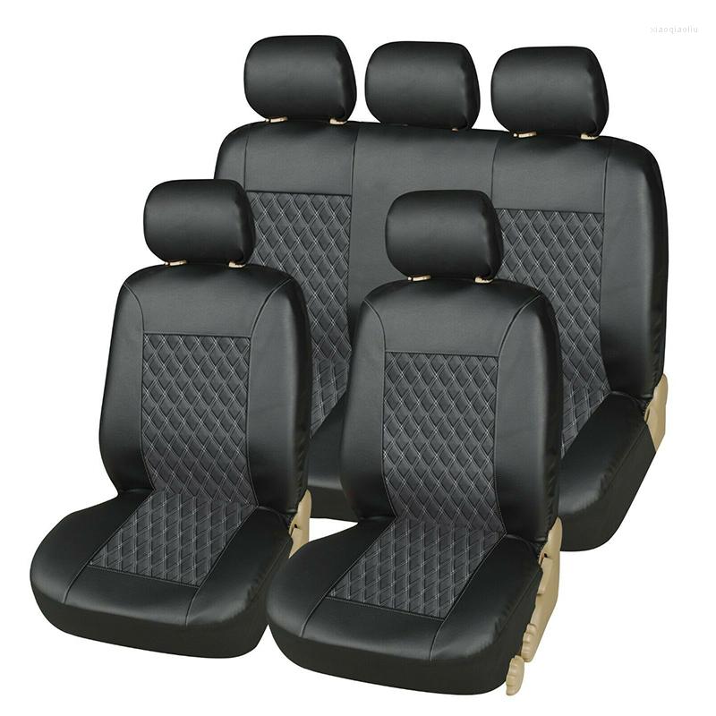 

Car Seat Covers Cover Set Universal PU Leather Diamond Lattice For Interior Waterproof Auto Cushion Protector Accessories