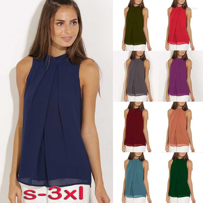 

Women' T Shirts Summer Shirt For Women Chffion Sleeveless Halter Comfortable Casual Oversized Large Size Clothes Top Tee, As show