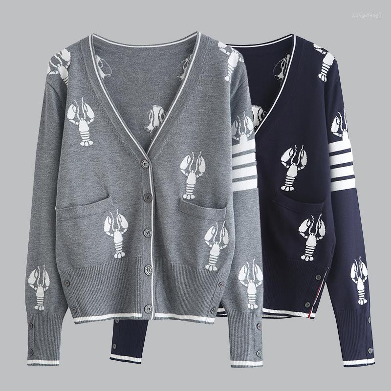 

Women's Knits Korean Sweater Fashion Cardigan Women Sweaters Y2k Tops Cardigans 2023 Autumn Winter Clothes Kawaii Knitted Long Sleeve, Gray