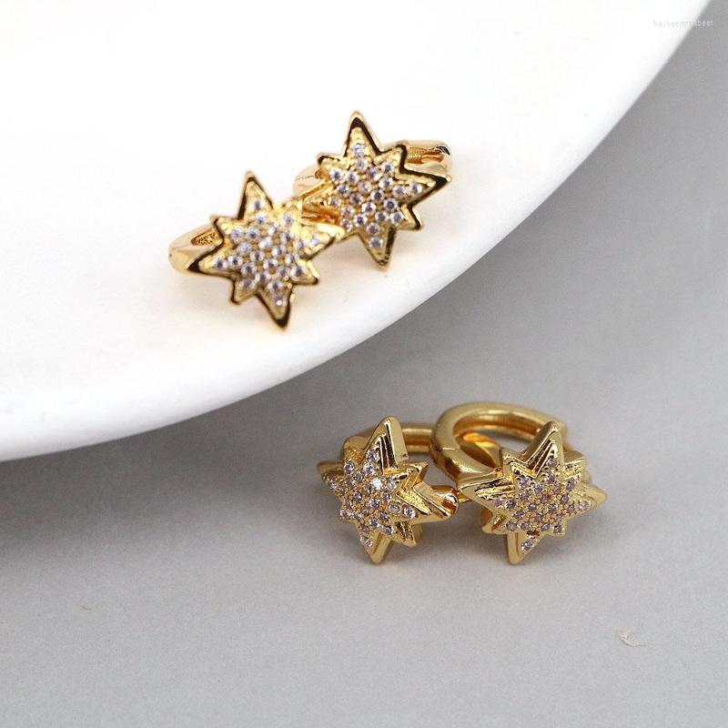 

Hoop Earrings 10 Pairs Shiny CZ Star For Women Danity Gold Color Party Jewelry Brincos