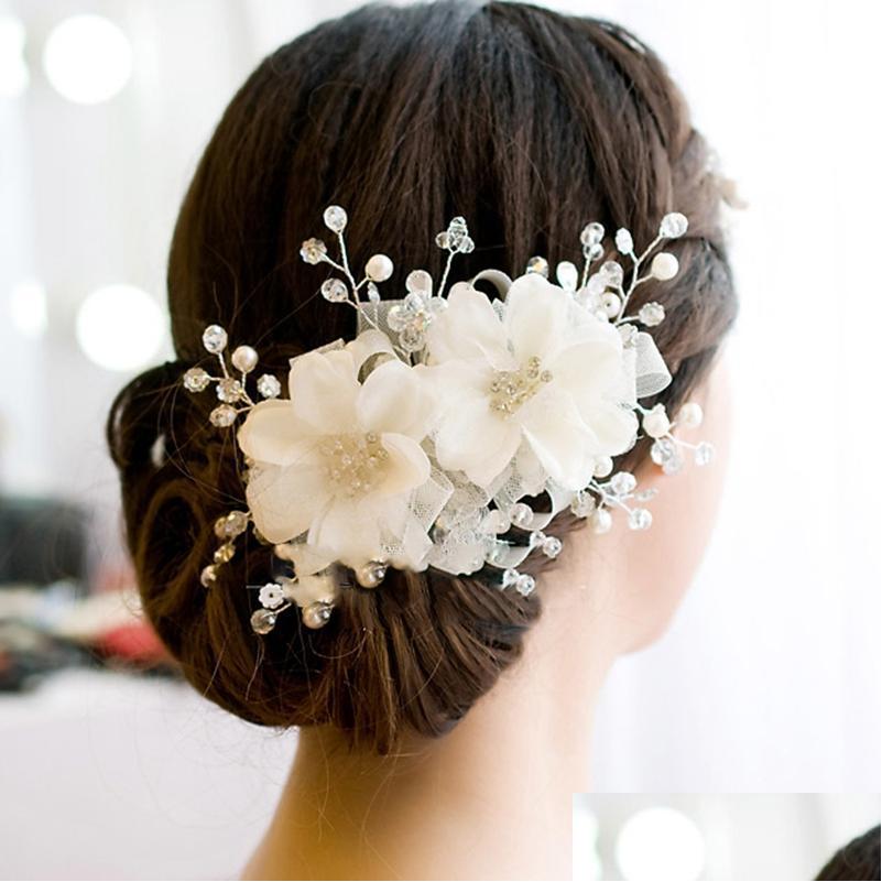 

Headpieces Crystal Pearls Beading Headpiece Stunning Bridal Hats Hair Accessories With Comb Drop Delivery Party Events Dhdjn