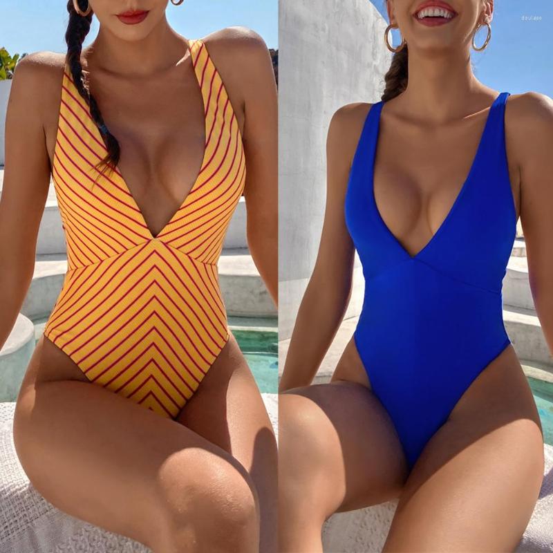 

Women' Swimwear Sexy V Neck Women 2023 Padded Swimsuit Female Beach Wear Backless Bathing Suit Monokini Stroje Kapielowe Damskie Swim, Beige