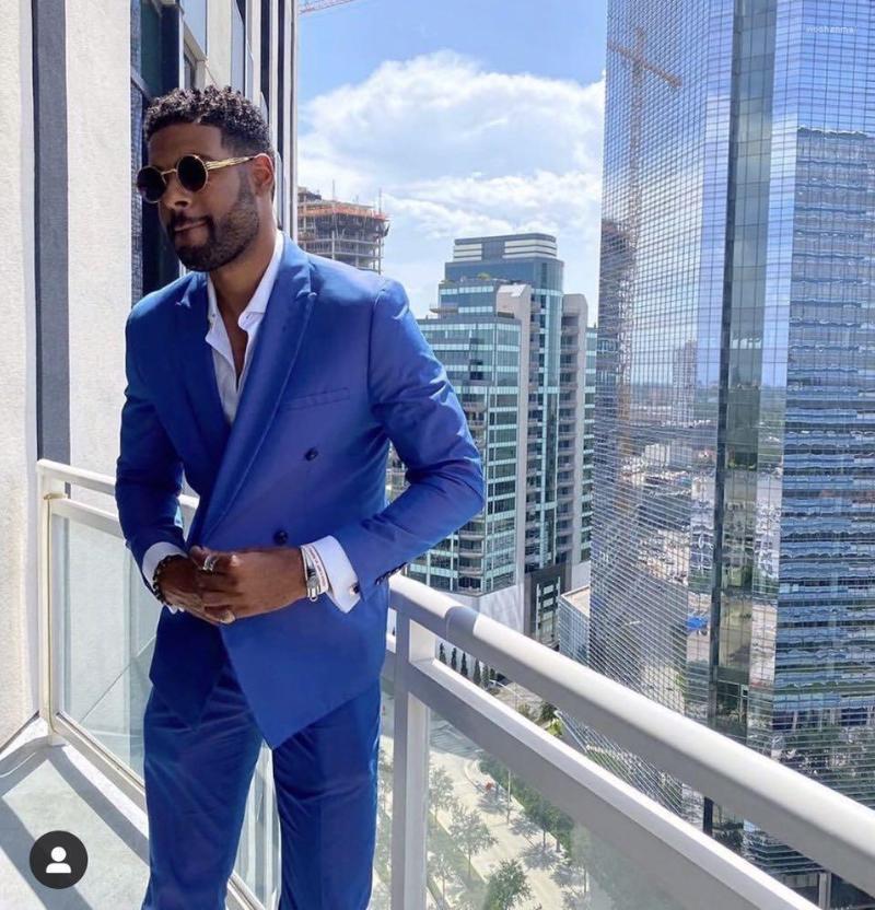 

Men's Suits Costume Homme Royal Blue Men Wedding Suit Slim Fit 2 Pieces Double Breasted Tuxedo Groom Prom Blazer Masculino, Beige