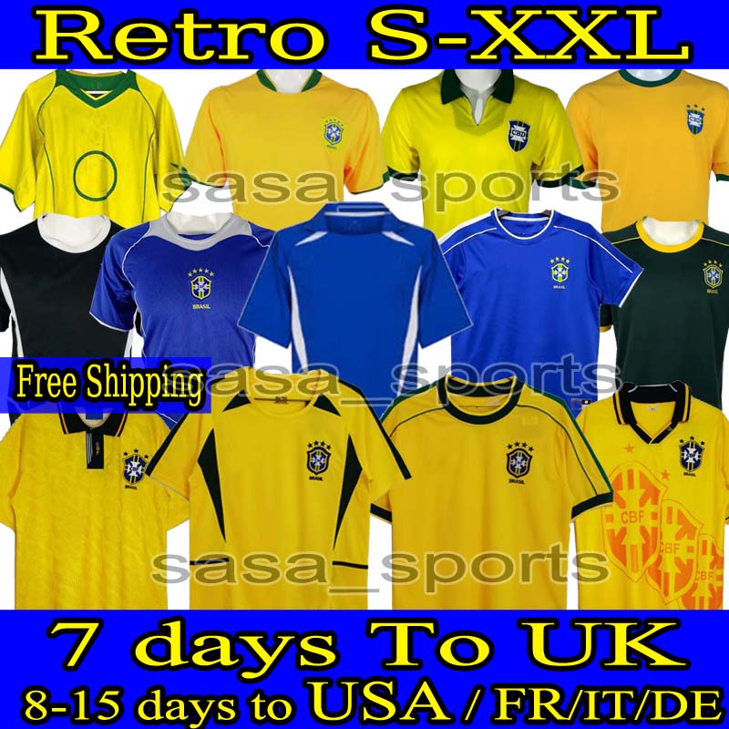 

1970 1978 1998 retro Brasil PELE soccer jerseys 1957 2002 Carlos Romario Ronaldo Ronaldinho shirts 2004 1994 BraziLS 2006 1982 RIVALDO ADRIANO KAKA 1988 2000 2010, 04-06 away-503
