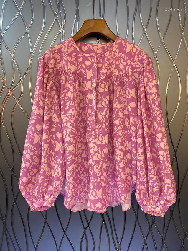 

Women' Blouses 2023 Women Fashion Lantern Long Sleeve Sexy Casual Print Floral Loose Straight Comfy Top Shirt 0212