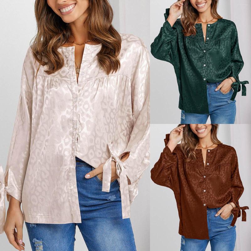 

Women's Blouses Short Sleeve Tees Women's Button Down Autumn 2023 Top For Fashion Casual Print Shirt With Round Womens Colla Shirts, Green