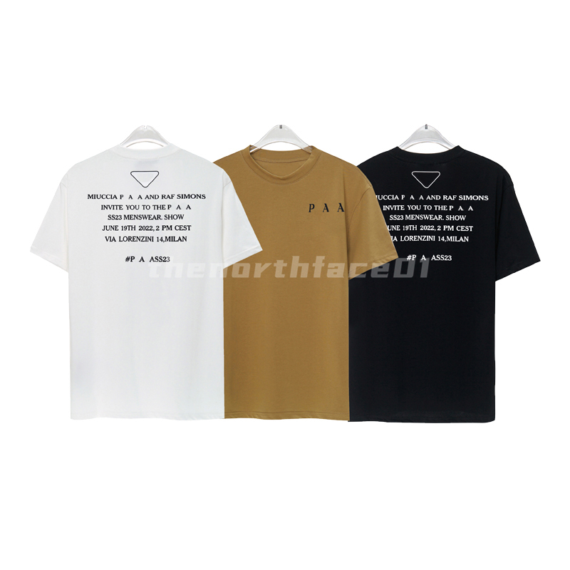 

Luxury Mens T Shirt Front and Back Letter Logo Print Short Sleeve Summer Breathable T-shirt Casual Top Black White Khaki Asian Size S-3XL