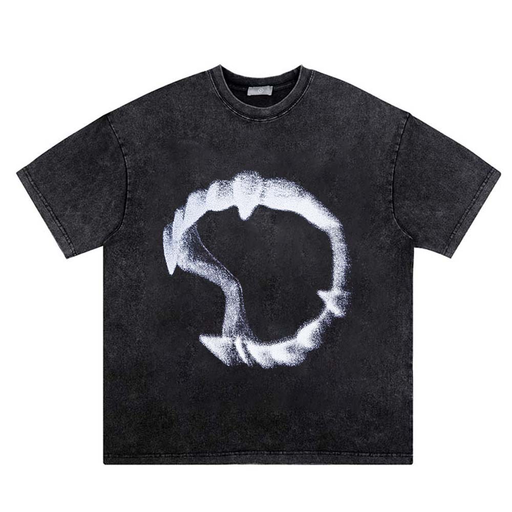 

Men's Plus Tees Fashion Oversized Print Washed Short Sleeve Hip Hop Streetwear T-shirt Cotton Tee Tops