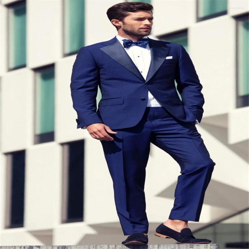 

Men's Suits 2023 Latest Navy Blue High-Quality Groomsmen Wedding Men's Suit Notched Lapel Design Formal 2-Piece (Jacket Pants Bow Tie), Same as picture