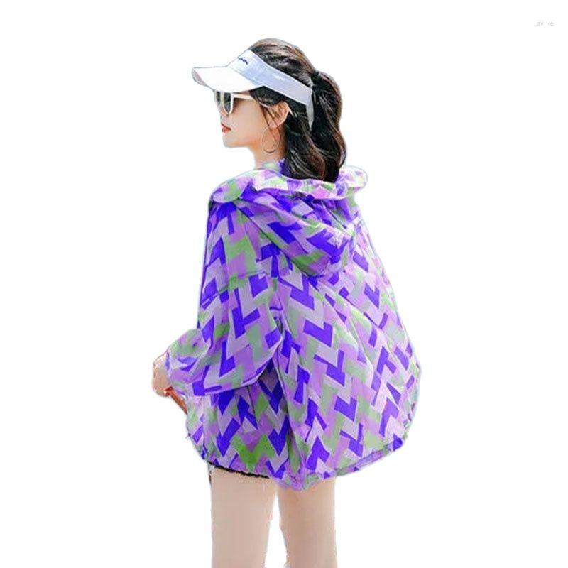 

Women's Jackets Summer Printing Camouflage Women's Sun Protection Jacket Anti-UV 2023 Loose Wild Outdoor Breathable Hooded Ladies Thin, Green