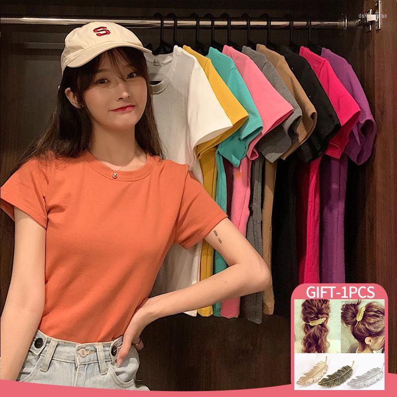 

Women' T Shirts Pure Cotton Casual T-shirt Summer Women Tees Loose Short Sleeve Solid Color Tee Ladies Tops Female Harajuku Shirt, Black